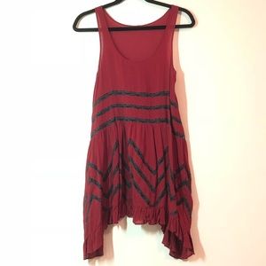 Free People Trapeze Slip Dress Red